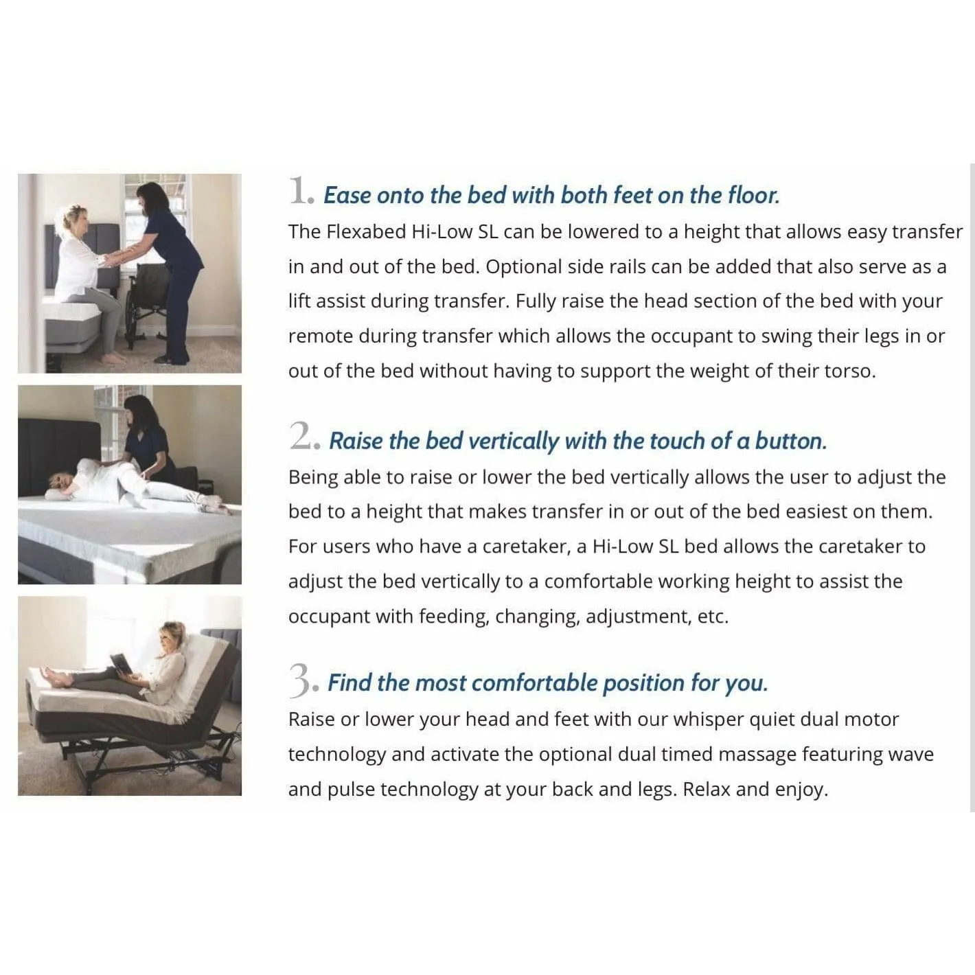 185 FLEXABED Hi-Low SL Adjustable Bed (Model No. 185)