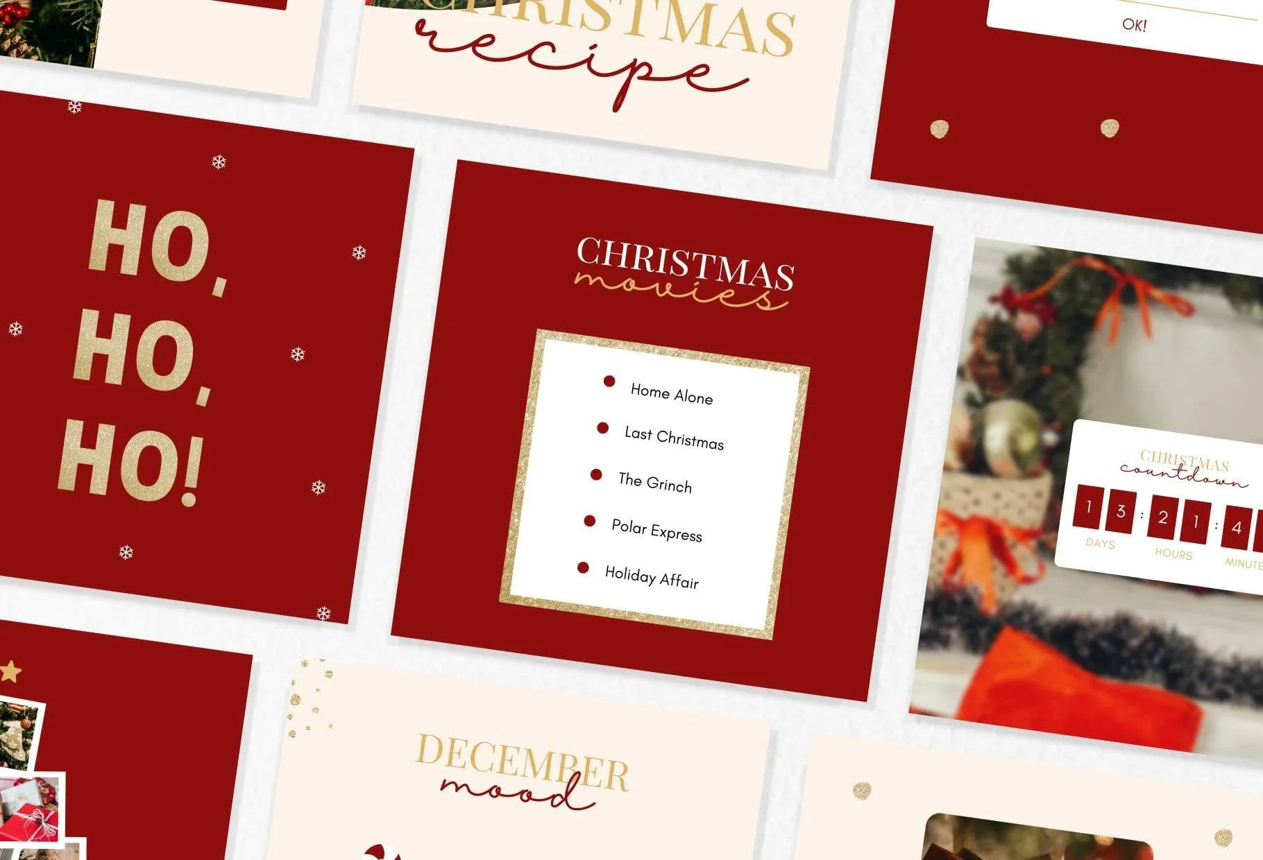 30 Christmas Instagram Post Canva Templates V5