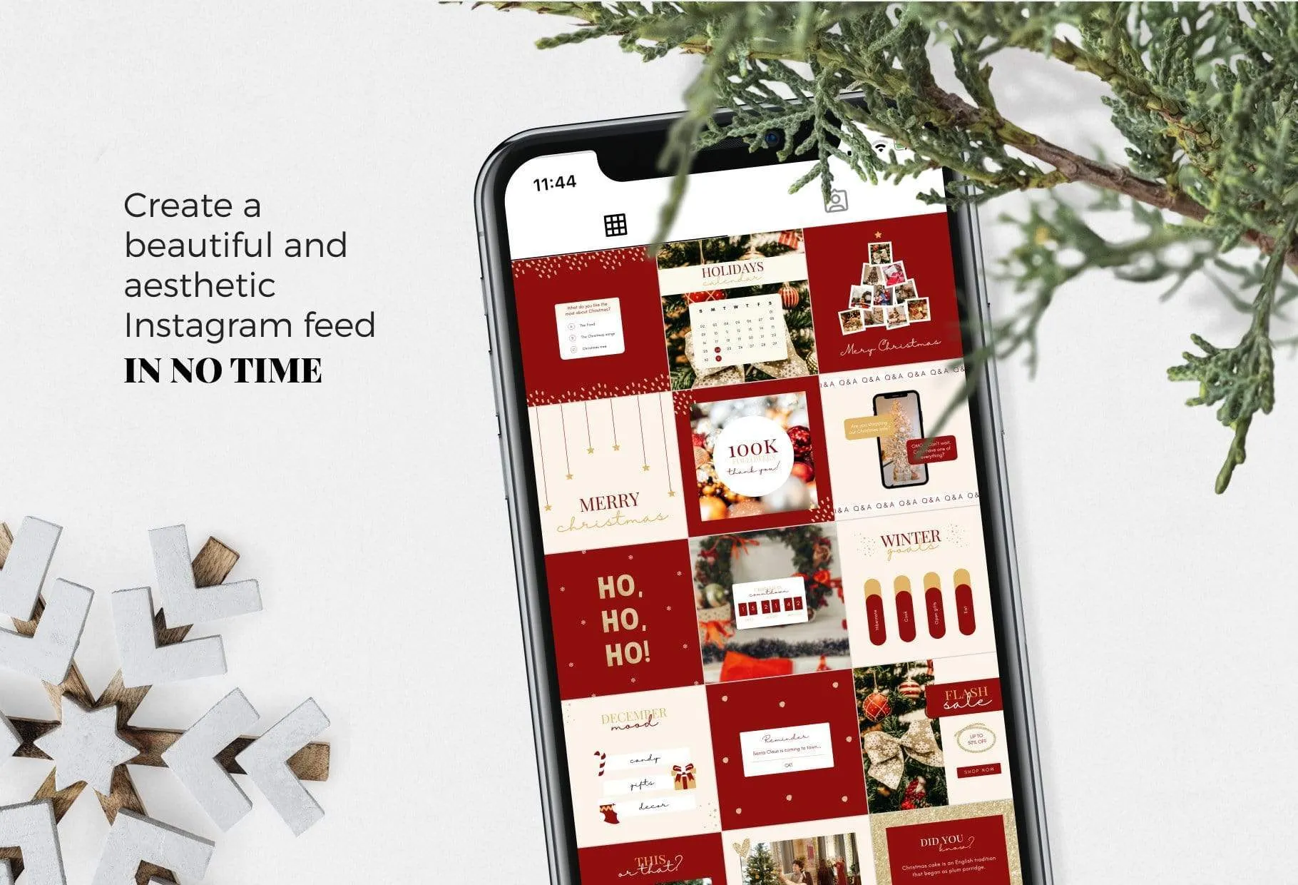 30 Christmas Instagram Post Canva Templates V5