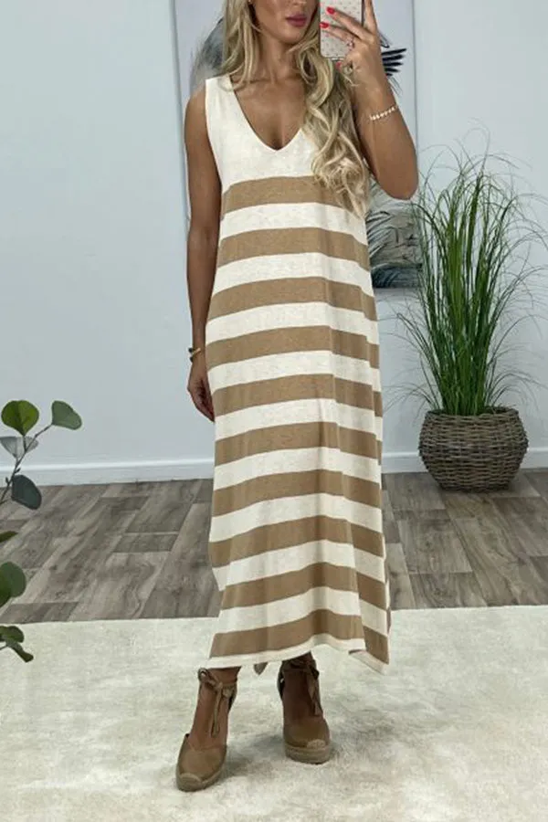 Casual Striped Slip Dress