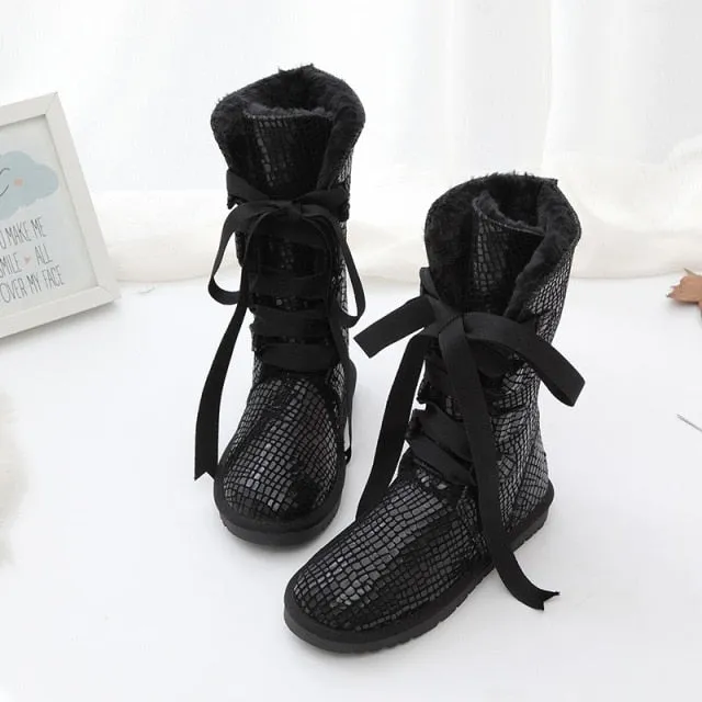 Classic women high boots warm winter shoes