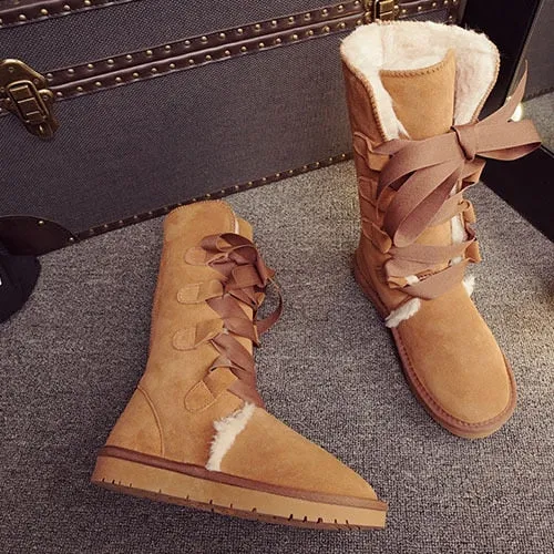 Classic women high boots warm winter shoes