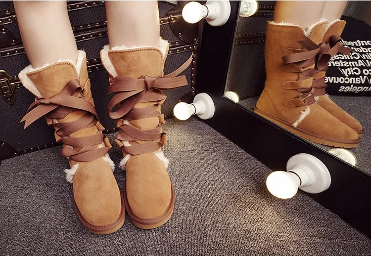 Classic women high boots warm winter shoes