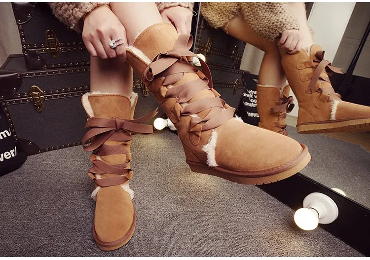 Classic women high boots warm winter shoes