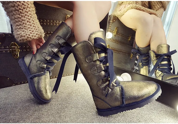 Classic women high boots warm winter shoes