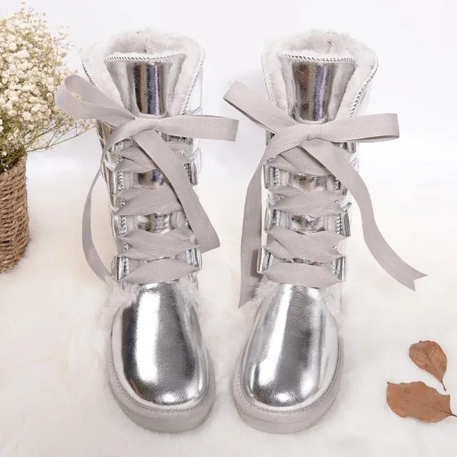 Classic women high boots warm winter shoes