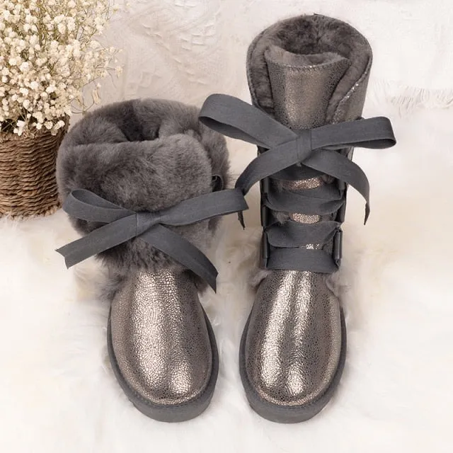 Classic women high boots warm winter shoes