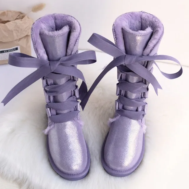 Classic women high boots warm winter shoes