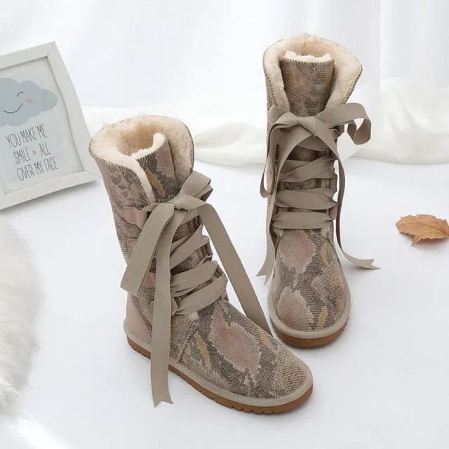Classic women high boots warm winter shoes