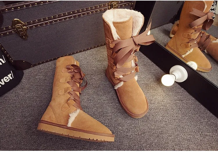 Classic women high boots warm winter shoes