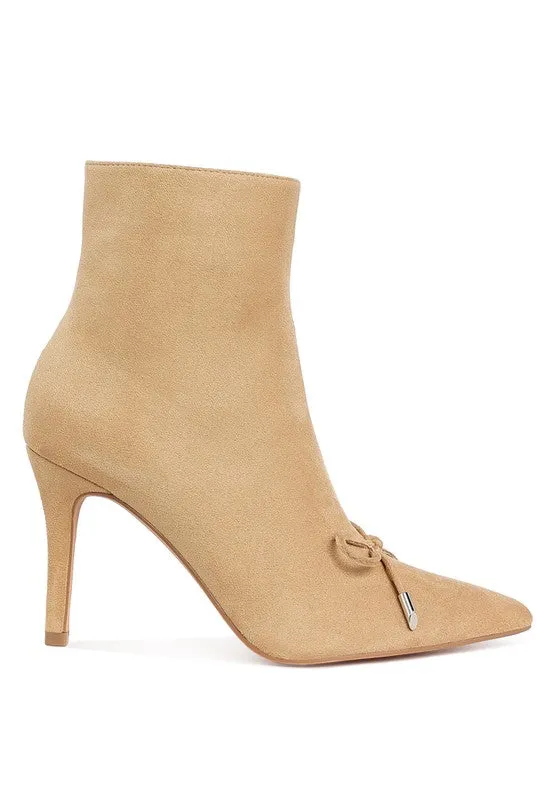 Dapers Bow Detail 3.5" Heel Ankle Boots