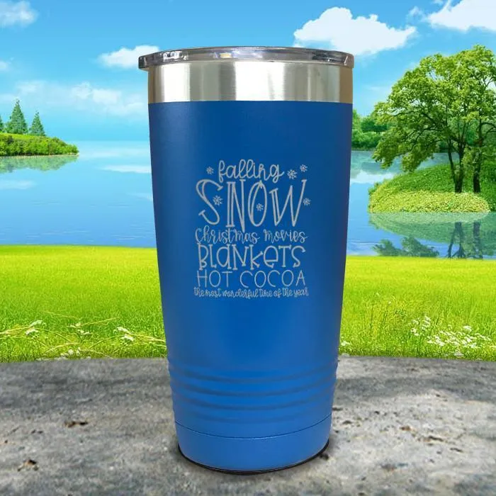 Falling Snow Engraved Tumbler