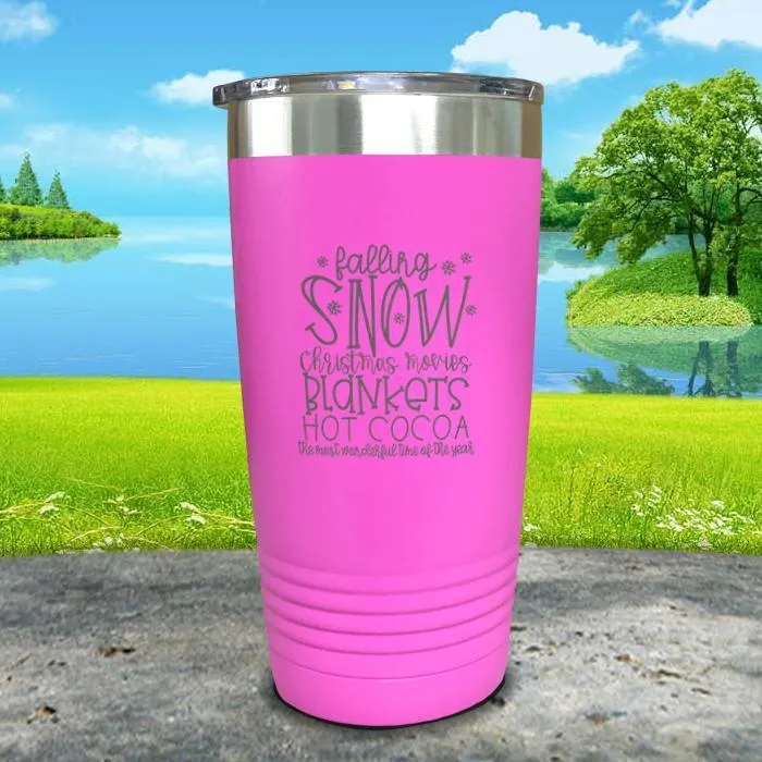 Falling Snow Engraved Tumbler