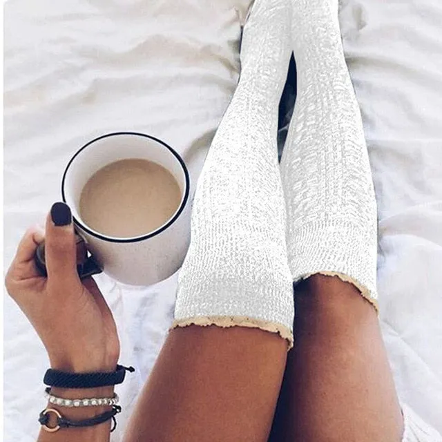 Fashion Ladies Knee High Lace Socks