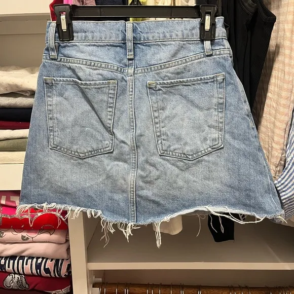 Frame Denim Blue Mini A-line Skirt