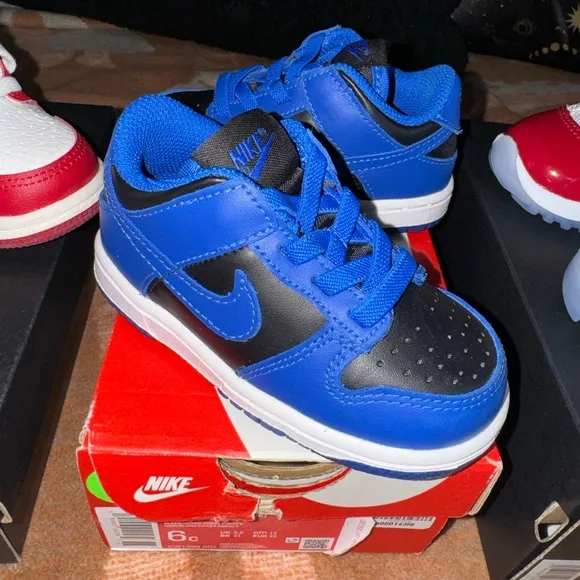 hyper cobalt blue black nike dunk lows 6c toddler baby shoes jordan boy girl