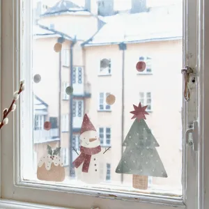 Joanie & Jeanie - Snowman, Tree & Christmas Pudding Window Cling
