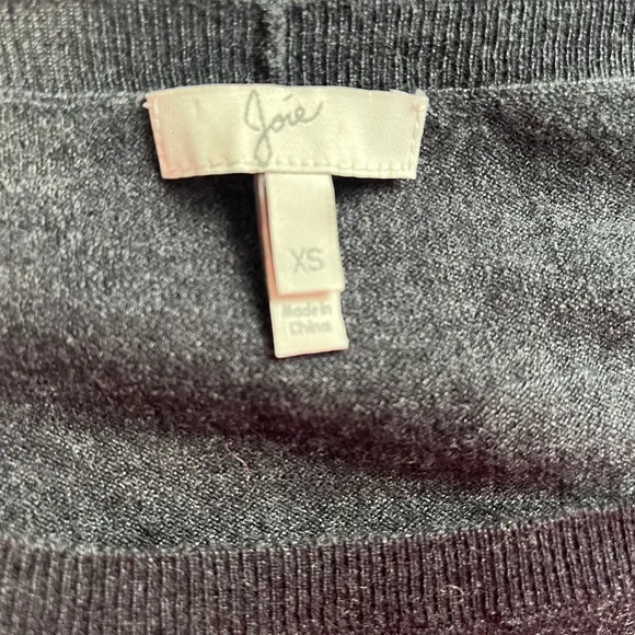 JOIE Emmylou‎ Boatneck Striped Shimmer Gra Sweater