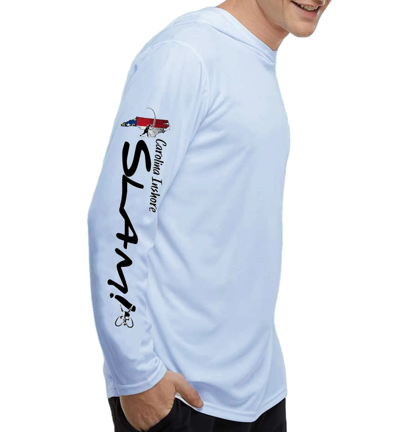 Men's North Carolina Inshore Slam Pearl Grey Performance Hoodie