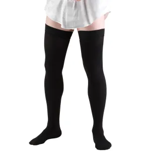 Men's Thigh High Dress Socks, 20-30 mmHg, Black,  1945