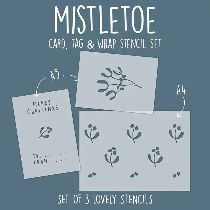 Mistletoe - Card, Tag & Wrap Stencil Set