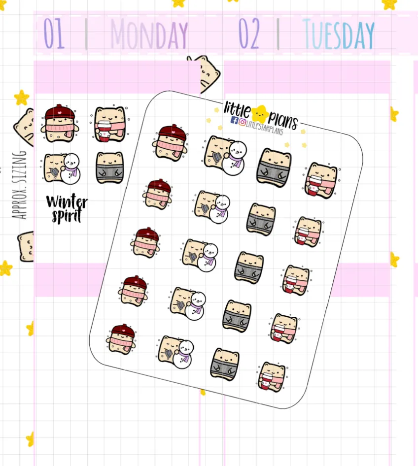 Neku Winter Mixed Designs Planner Stickers (N40)