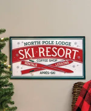 North Pole Lodge Ski Resort Sign