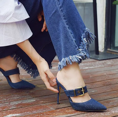 Petite Pointy Slip On Buckle Shoes DS113