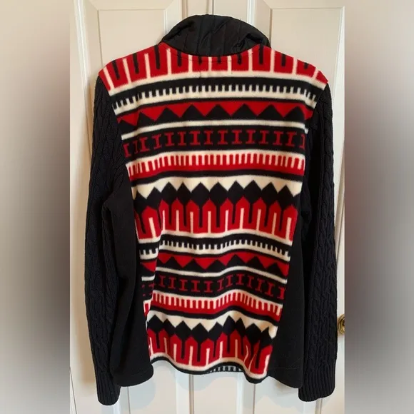 Ralph Lauren Active Black &amp;Red Patterned Sweater. EUC. Size 1X