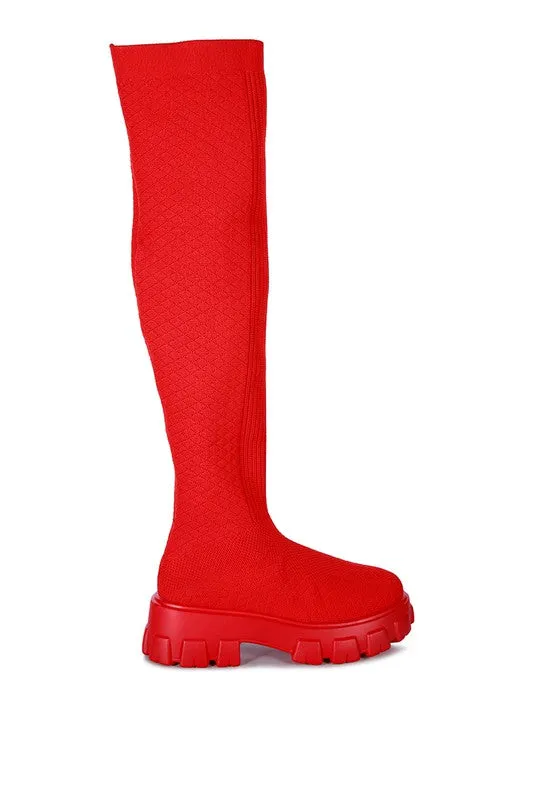 Sizes 5 & 6 LORO Stretch Knit Knee-High Boots