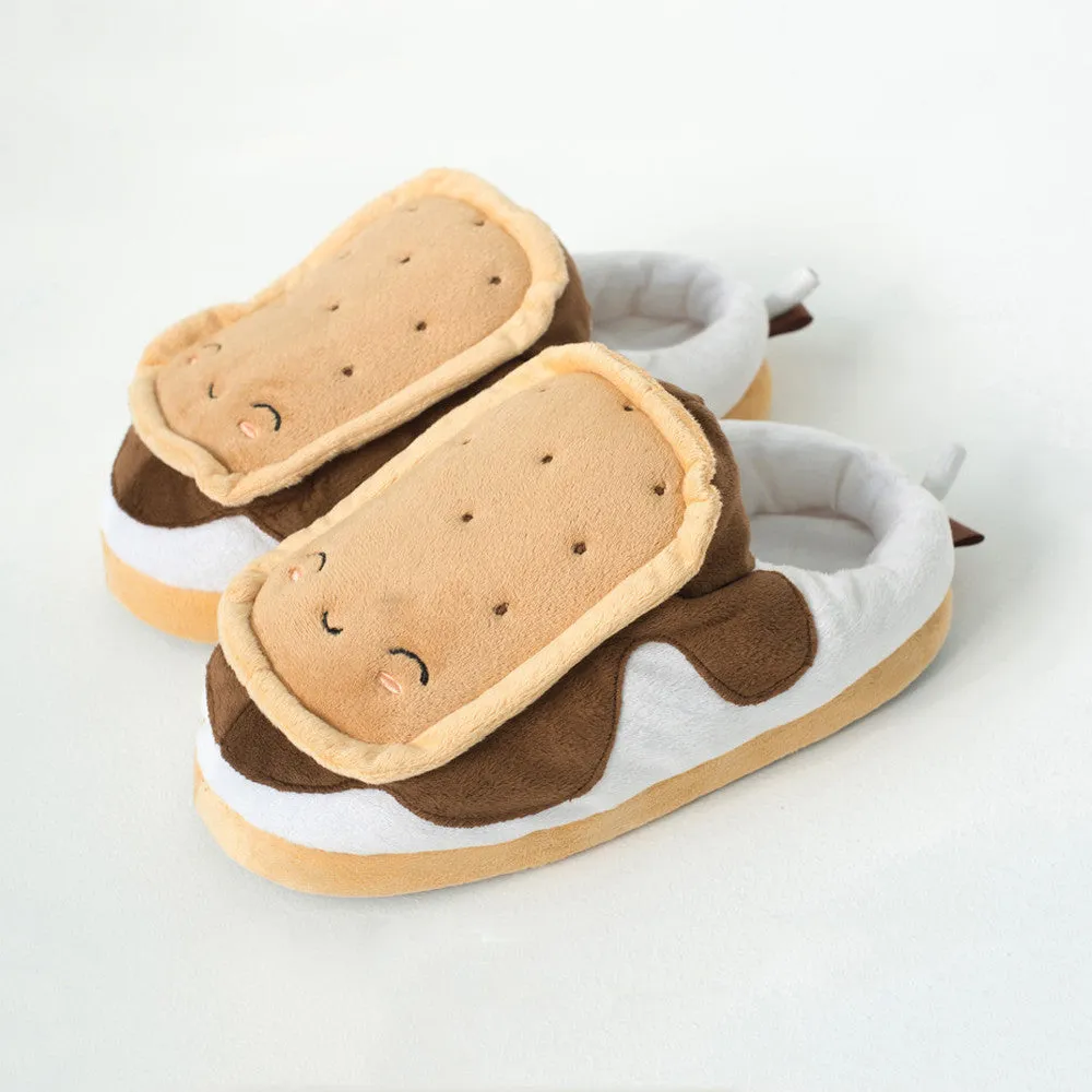 S’mores USB Heated Plush Slippers