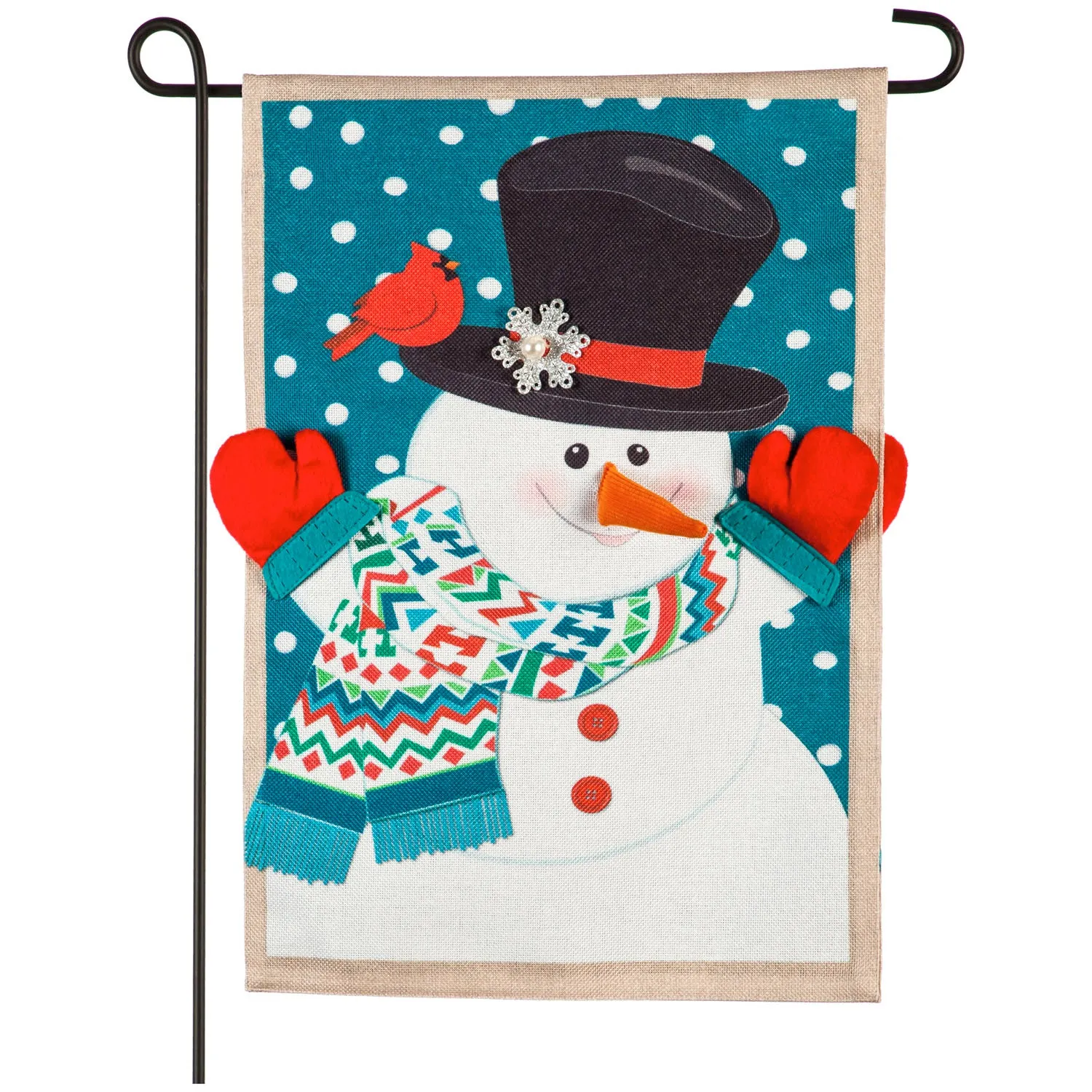 Snowman Welcome Garden Burlap Flag,14b9388