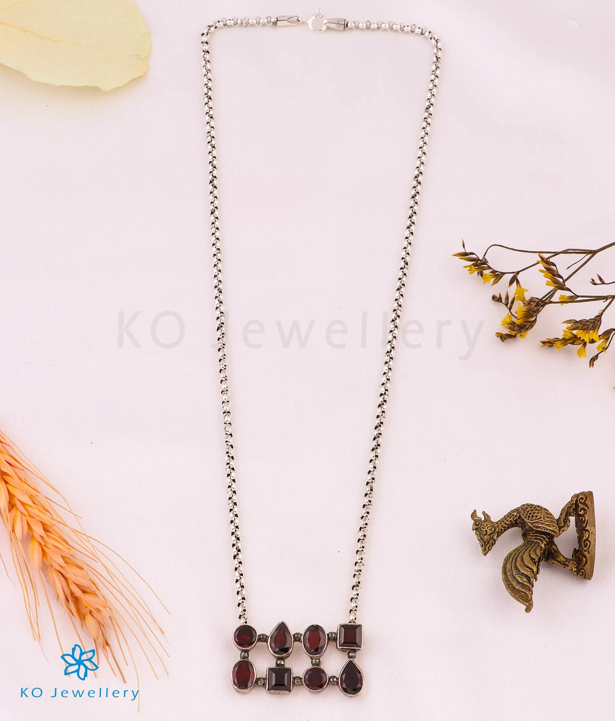 The Enchanting Garnet Silver Necklace