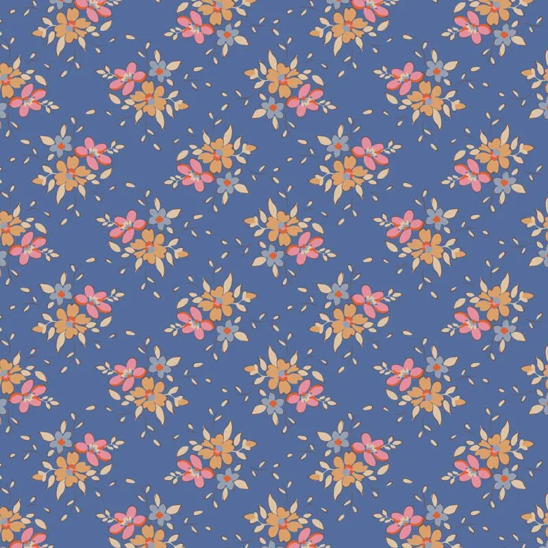 Tilda Creating Memories Fabric | Frida | Blue