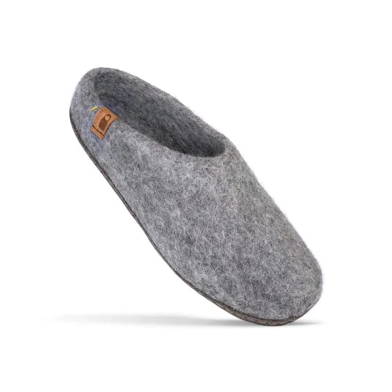 Unisex Wool Slipper with Leather Sole