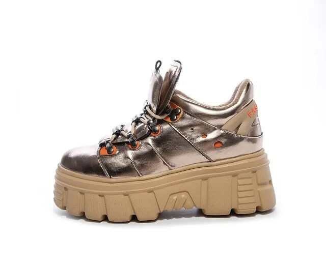 winter snow boots 7 cm platform leather ankle boots genuine leather  British style Genuine Leather Lace-up Casual shoes