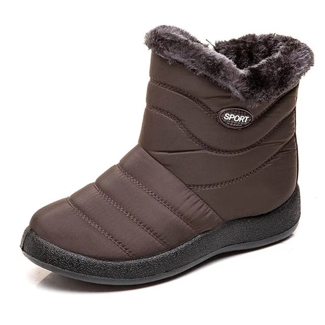 Winter Snow Boots Waterproof Warm Plush Ankle Boots For Women