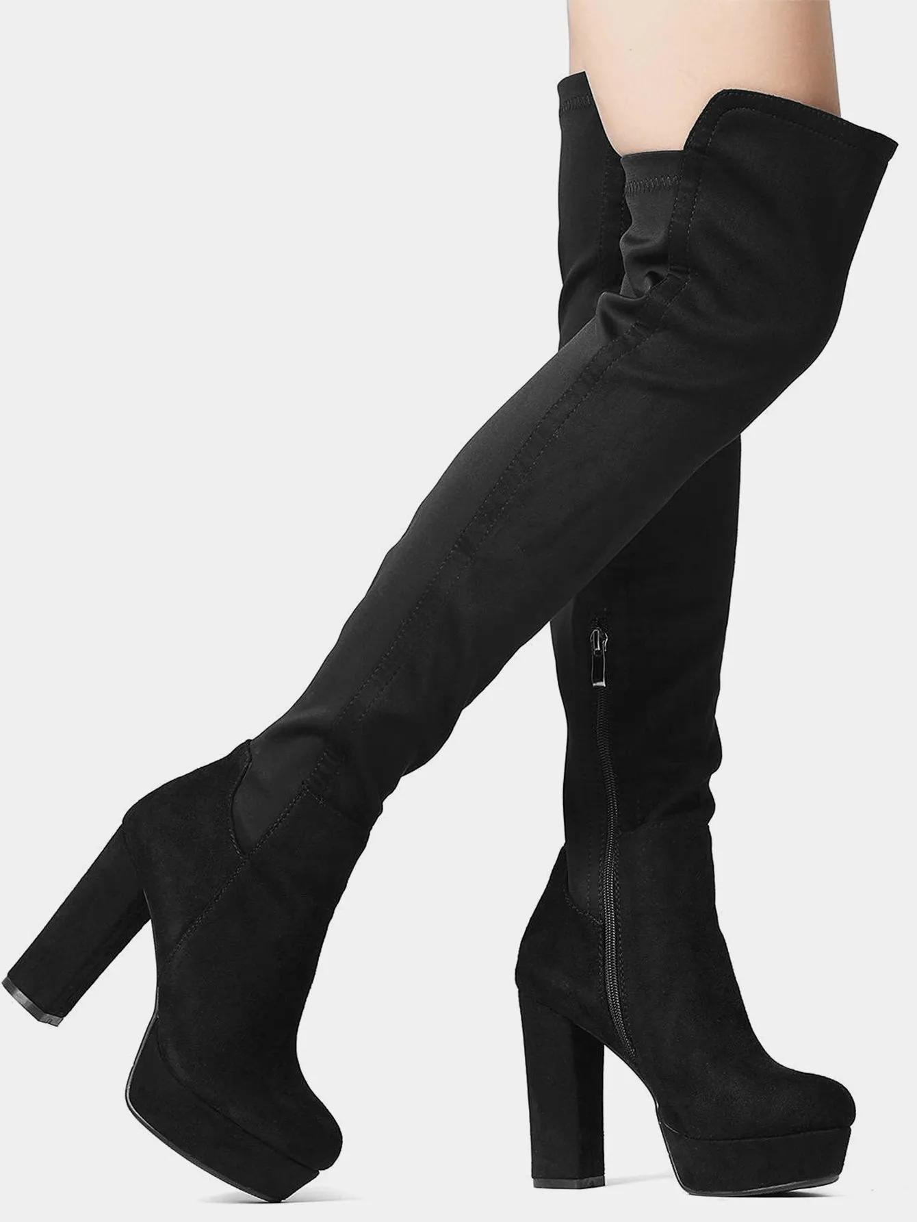 Women Chunky Heel Platform Boots