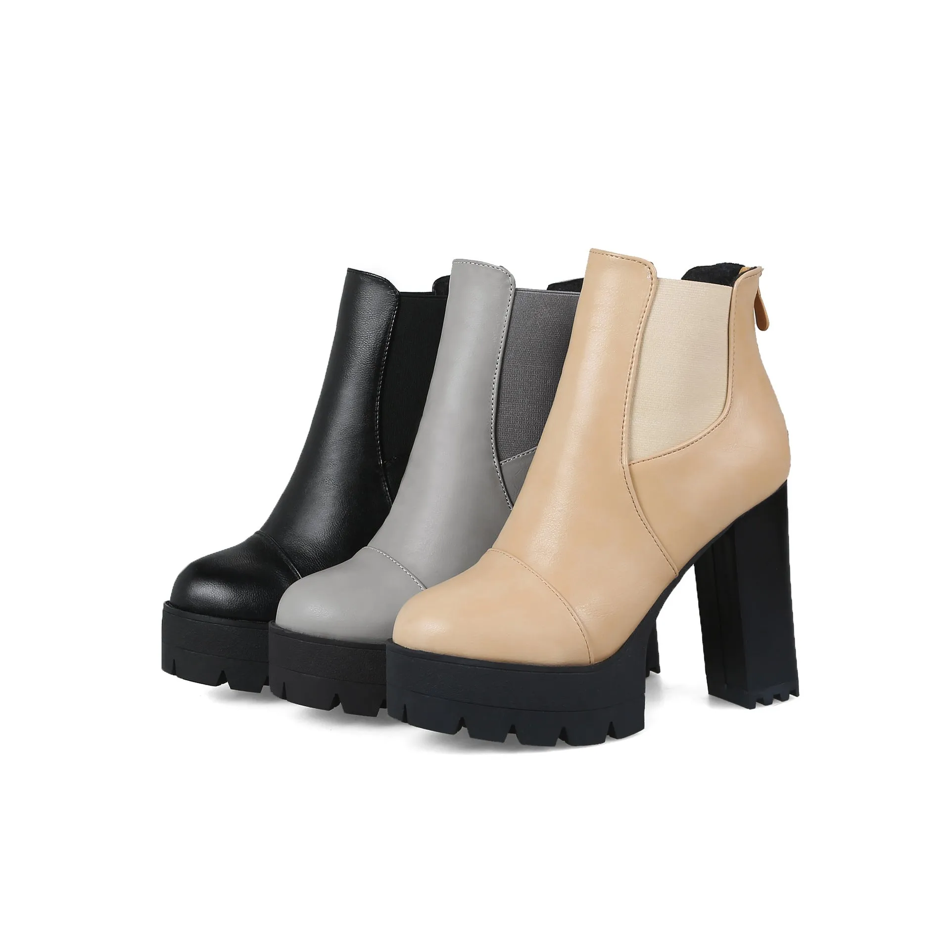 Women Shoes Winter High Heels Platform Short Boots