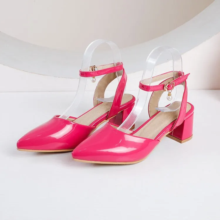 Women's Ankle Strap Mid Heel Sandals