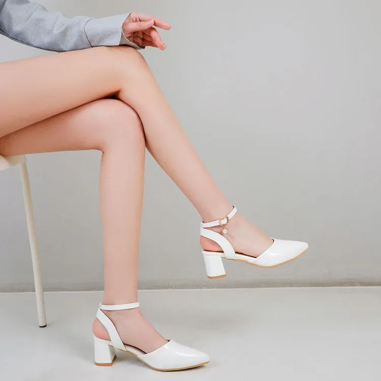 Women's Ankle Strap Mid Heel Sandals