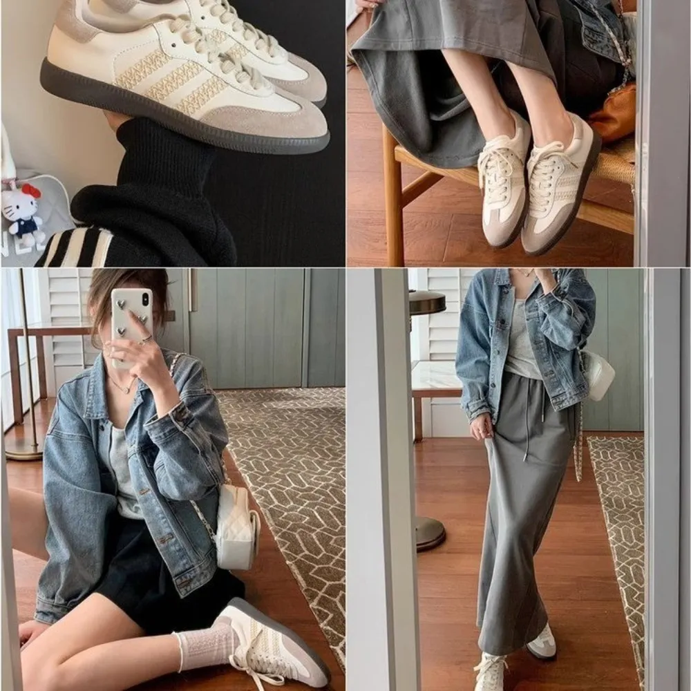 Women's Street Lace Spliced Casual Shoes